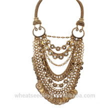 fashion snake chain anti-silver gold coin necklace hawaiian beach necklace